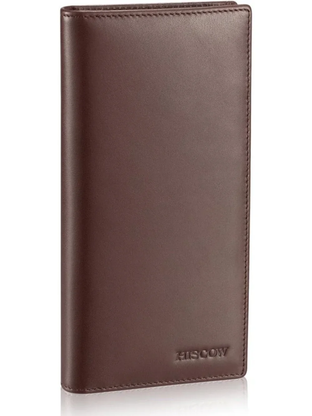 Men's Full Grain Leather Long Wallet - 15 Card Slots, Coffee Color, Stylish